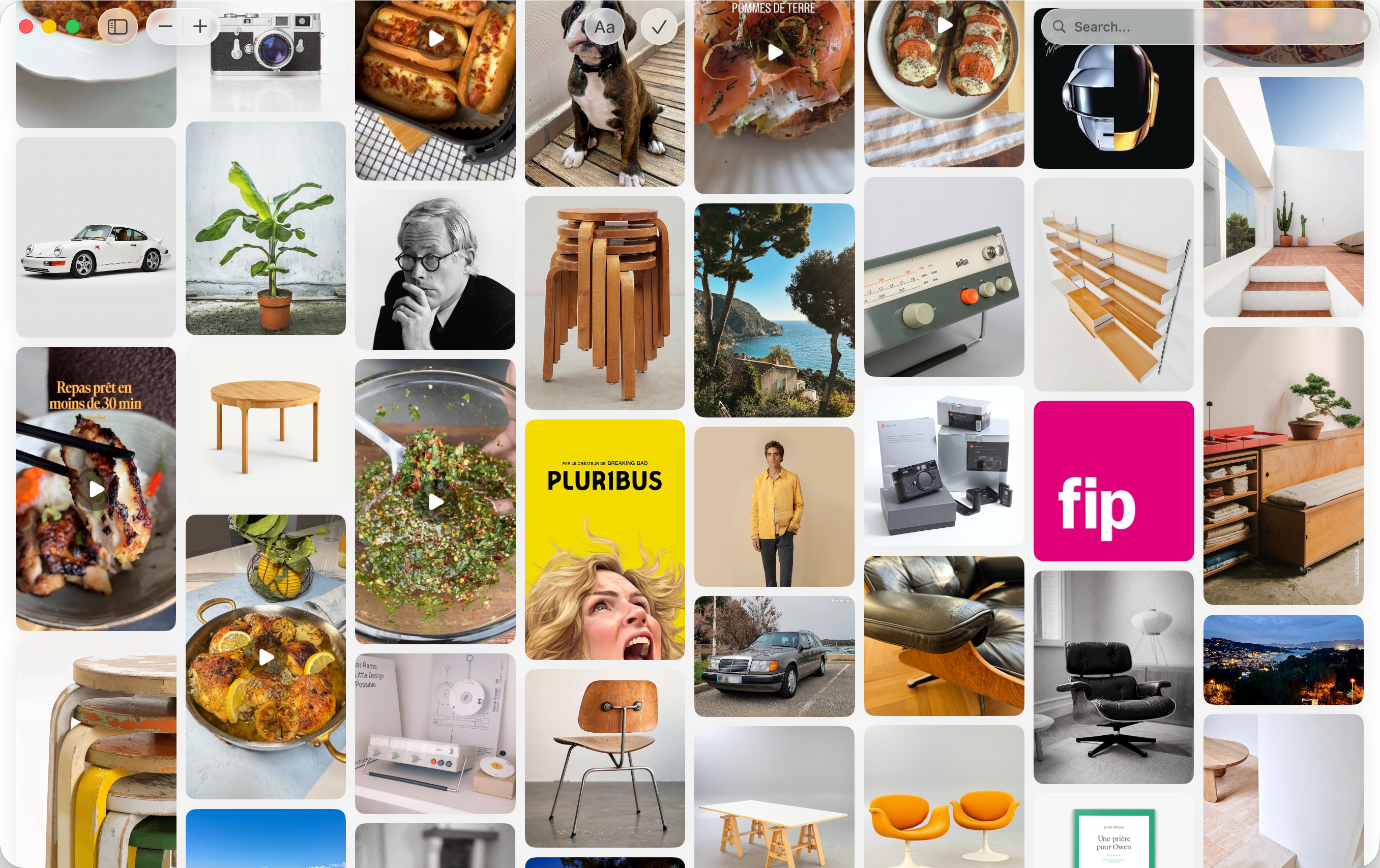 Pinpin on Mac — browsing saved content