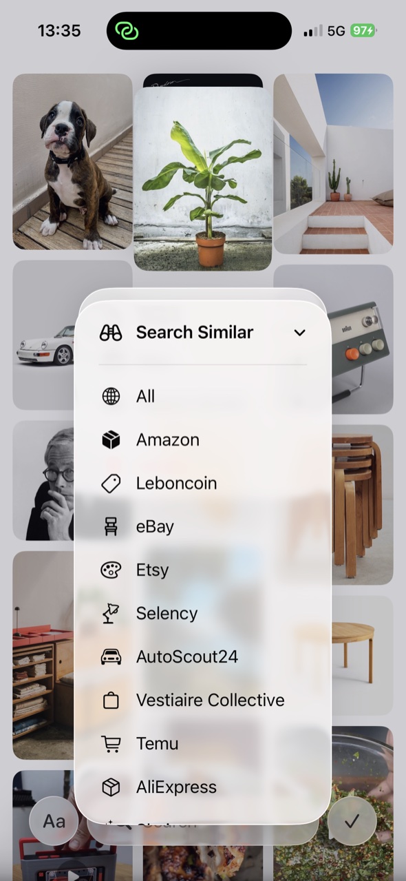 Pinpin on iPhone — organizing inspiration