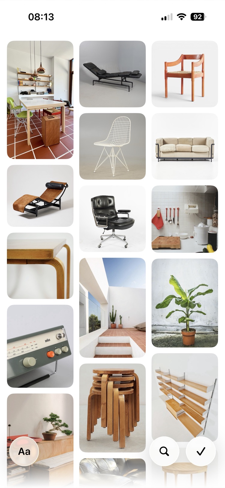 Pinpin grid, three columns